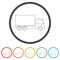 Simple truck icon, truck symbol set, 6 Colors Included