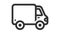 Simple truck silhouette, Delivery icon on white background