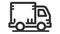 Simple truck silhouette, Delivery icon on white background