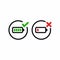 Simple True or False Battery Rules Vector Icon