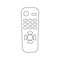 Simple TV remote control outline vector art illustration design