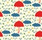 Simple umbrella rain childish seamless vector pattern