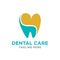 Simple unique modern Creative dental care clean blue teeth logo vector