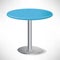 Simple unoccupied round blue table