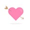 Simple Valentine`s Day cupid heart vector icon