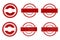 Simple Vector 6 Style Red Blank Circle Rubber Stamp Effect, isolated on white
