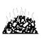 Simple vector black and white icon of stinking trash heap