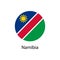 Simple vector button flag Namibia