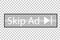 Simple Vector Button, Skip Ad, At Transparent Effect Background