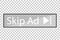 Simple Vector Button, Skip Ad, At Transparent Effect Background