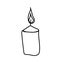 Simple vector candle. Celebratory christmas and autumn illustration