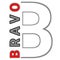 Simple vector design of letter b and bravo text on transparent background