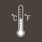 Simple vector flat pixel art sign of thermometer with scale and Celsius and Fahrenheit icon