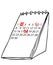Simple Vector Hand Draw Sketch of Desk Calendar with red marked, illustration for reschedule or delay appointment