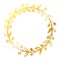 Simple vector hand draw sketch gold, golden circle floral border
