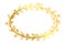 Simple vector hand draw sketch gold, golden oval floral border