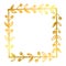 Simple vector hand draw sketch gold, golden square floral border