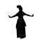 Simple Vector Hand Draw Sketch and silhouette of Young Girl Traditional West Java, Sunda  Indonesia