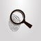 Simple vector icon of fingerprint and magnifying glass