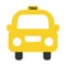 A simple vector icon of a generic yellow taxi