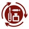 Simple vector icon of medical waste disposal and recycling