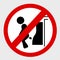 Simple Vector, Icon Stye Prohibition Sign in toilet, do no pooping at urinoir, public restroom, at gray background