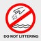 Simple Vector, Icon Stye Prohibition Sign in toilet, do not Litter into pool or water, at gray background