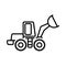 Simple vector icon on the theme of snow removal. The front loader icon is presented