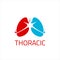 Simple vector with iconic lungs for thoracic medical logo design template