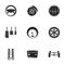 Simple vector icons. Flat illustration on a theme car details
