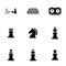 Simple vector icons. Flat illustration on a theme Game, chess, competition, sport