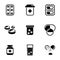 Simple vector icons. Flat illustration on a theme Medicines, medicine, tablets, antidepressant