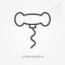 Simple vector illustration with ability to change. Line icon corkscrew