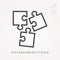 Simple vector illustration with ability to change. Line icon disassembled puzzle