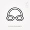 Simple vector illustration with ability to change. Line icon diving goggles