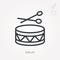 Simple vector illustration with ability to change. Line icon drum