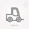 Simple vector illustration with ability to change. Line icon forklift