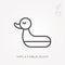 Simple vector illustration with ability to change. Line icon inflatable duck