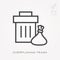 Simple vector illustration with ability to change. Line icon overflowing trash