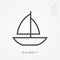 Simple vector illustration with ability to change. Line icon sailboat