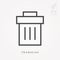 Simple vector illustration with ability to change. Line icon trashcan