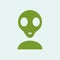 Simple vector illustration with ability to change. Silhouette icon alien