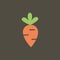 Simple vector illustration with ability to change. Silhouette icon carrots