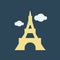 Simple vector illustration with ability to change. Silhouette icon eiffel tower
