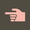 Simple vector illustration with ability to change. Silhouette icon indication finger
