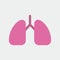 Simple vector illustration with ability to change. Silhouette icon lungs