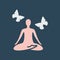 Simple vector illustration with ability to change. Silhouette icon relaxation yoga
