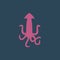 Simple vector illustration with ability to change. Silhouette icon squid