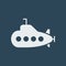 Simple vector illustration with ability to change. Silhouette icon submarine