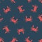 Simple vector illustration with ability to change. Vector pattern with crabs